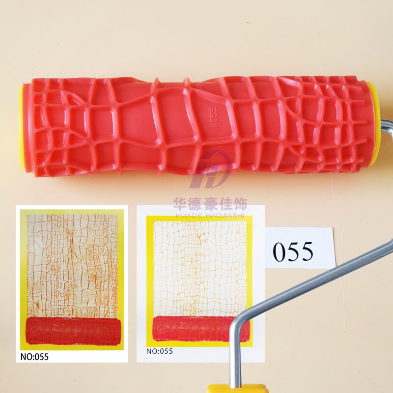 7 zoll Muster Roller pinsel Silica gel Farbe roller Geprägte Textur Malerei Werkzeuge für Wand Dekorative Haushalt Pinsel: 055