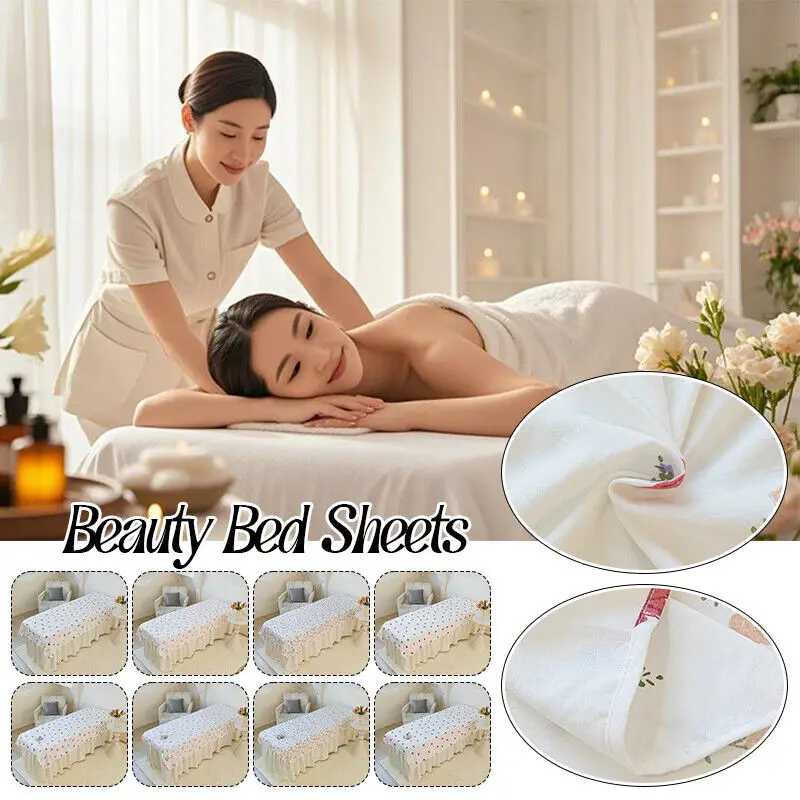 Sábanas de salón de belleza estampadas a la , cubierta de cama de masaje para Spa, ropa de cama con agujeros, cubierta de terapia de SPA de masaje Universal