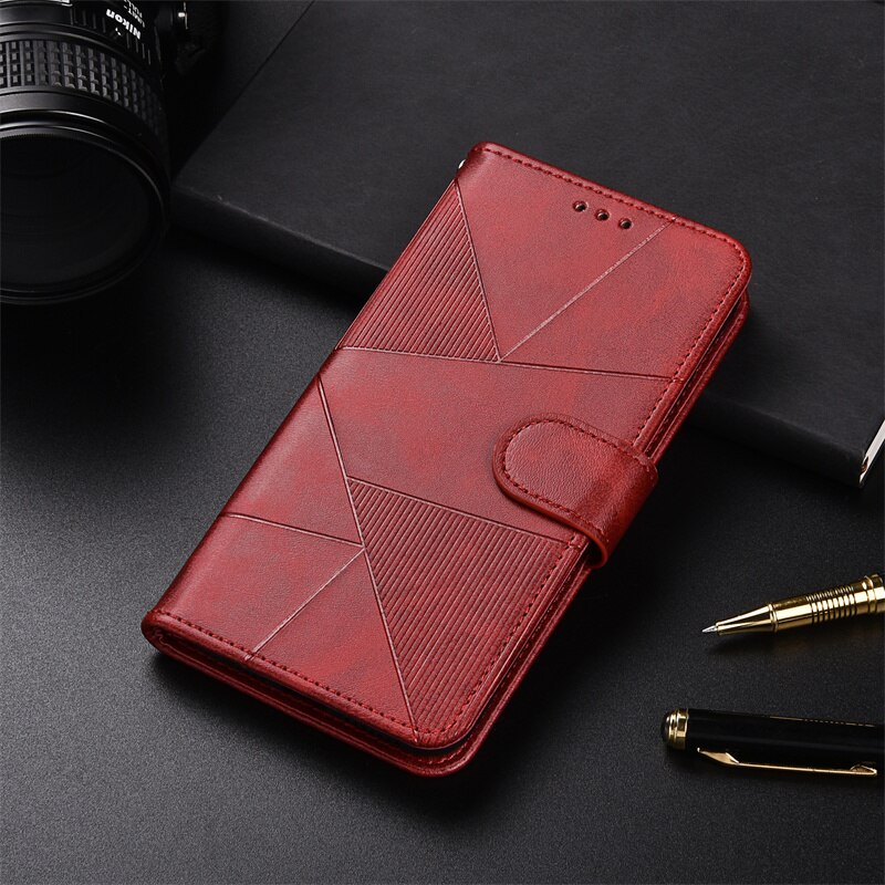 Etui do Samsung Galaxy A03 etui z klapką skórzane etui na karty skóra ochronna do Samsung A03 A 03 okładka książki Funda: S4-Red