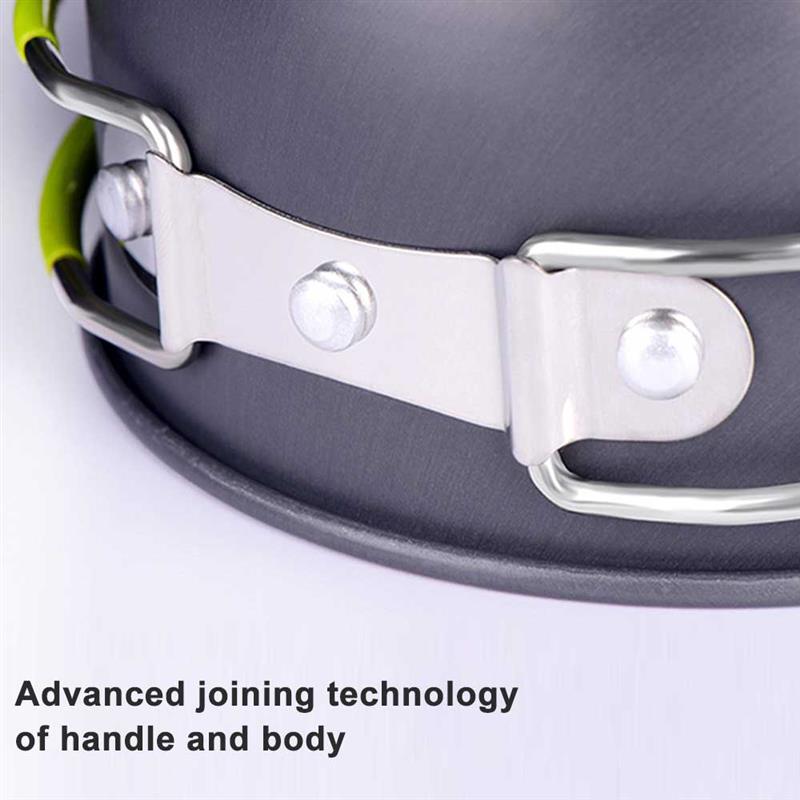 1 Set Pot Portable Cookware Utensils 1-2 Persons Ultralight Pot Pan For Outdoor Camping Backpacking Hiking Picnic The