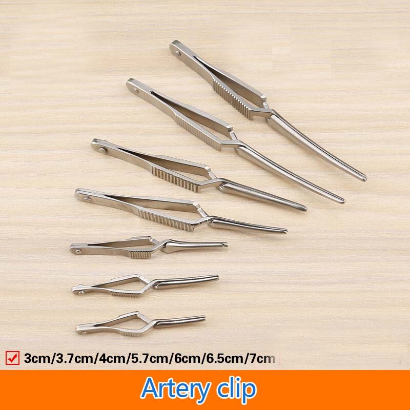 Arterial venous clamping stainless steel micro-device clip-down device temporary blocking clip hemostasis artery hemostat