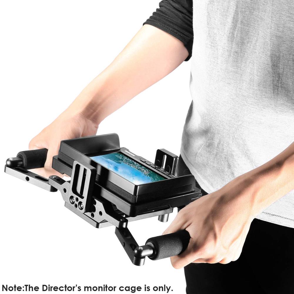 Monitor de Kit Gaiola com Alça Ajustável para 7 polegada Monitores LCD Duplo Suporte Da Mão