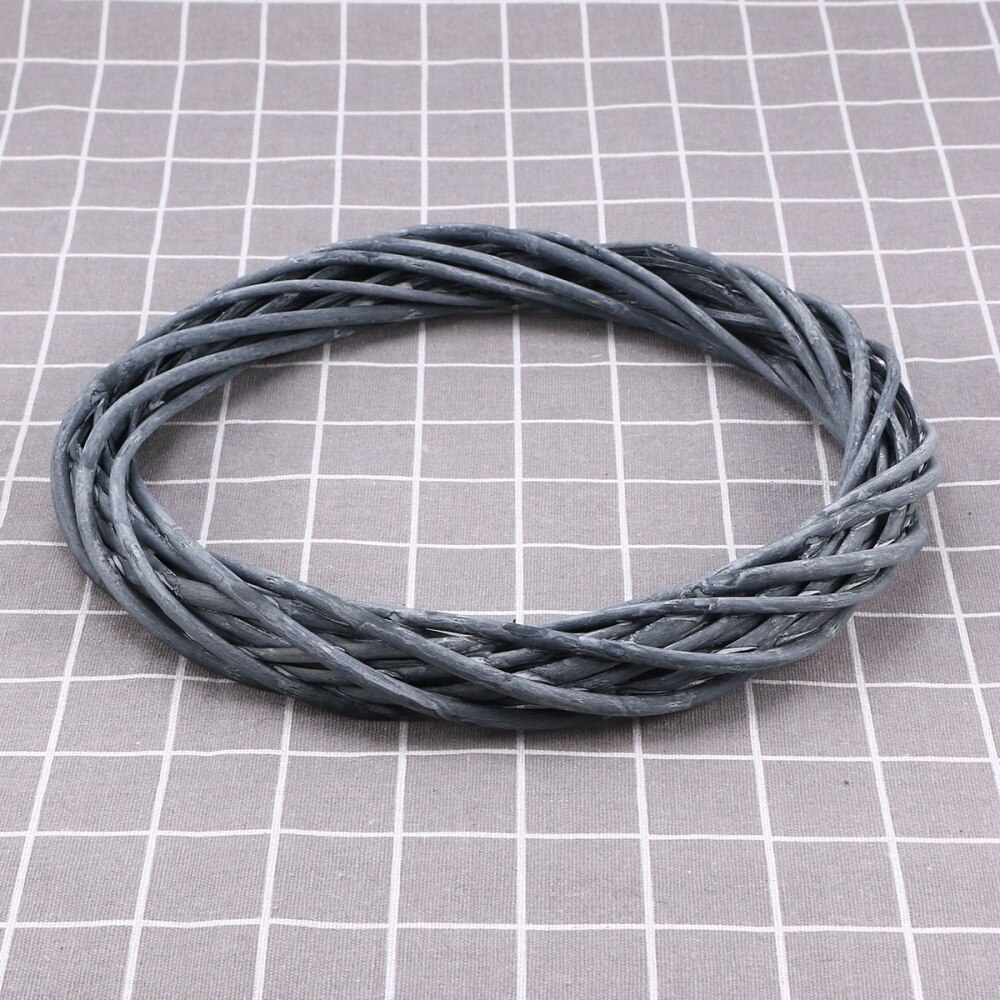 Guirlande de vigne branche de vigne couronne décorative en bois brindille pour artisanat décor porte maison (Dia 20cm noir)