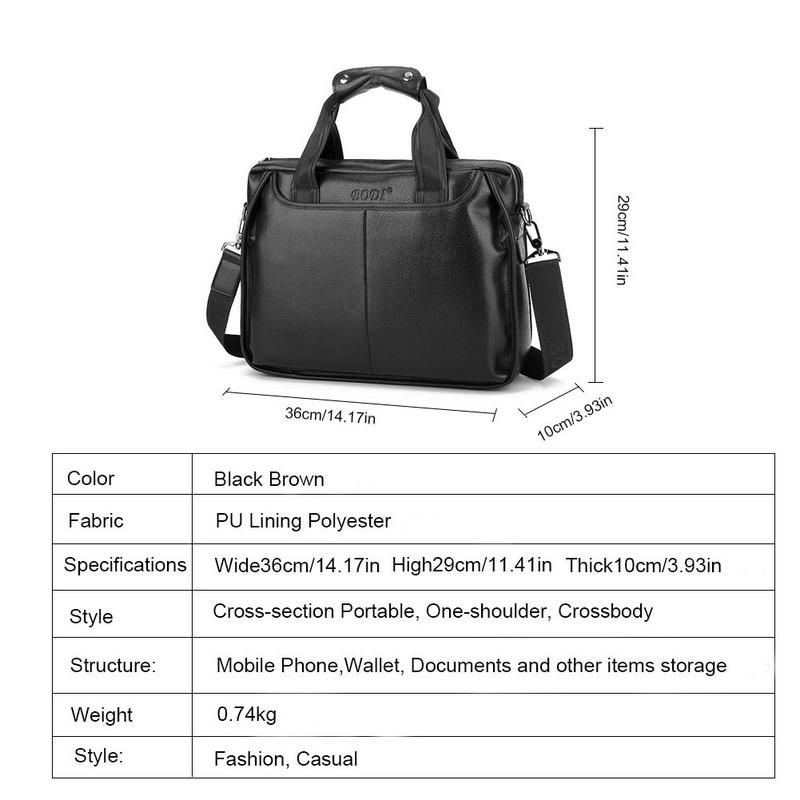 Hommes affaires mallette sacoche ordinateur portable sac bandoulière messager sac à main ordinateur de bureau en cuir ordinateur portable sacs pour homme Documents sac