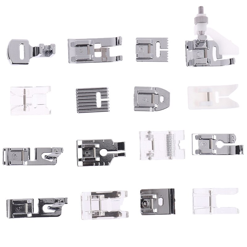 16pcs Mini Sewing Machine Presser Foot Feet Kit Set With Box For Brother Singer Foot Tools Accessory Sewing Tool