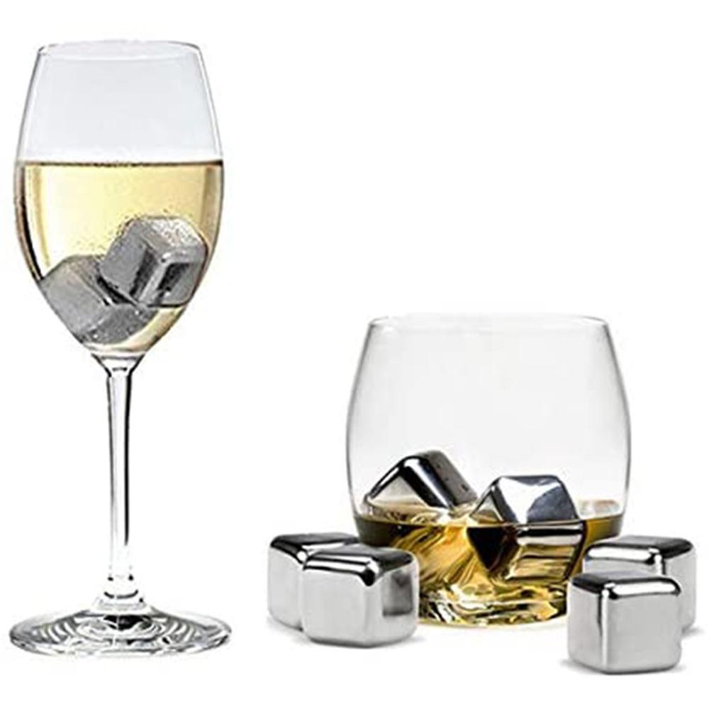 New Steel Ice Cubes Reusable Chilling Stones for Whiskey Stone Wine Rack Stone Ice Cube Steel Beer Cooler Wine Cooler Keep Drin