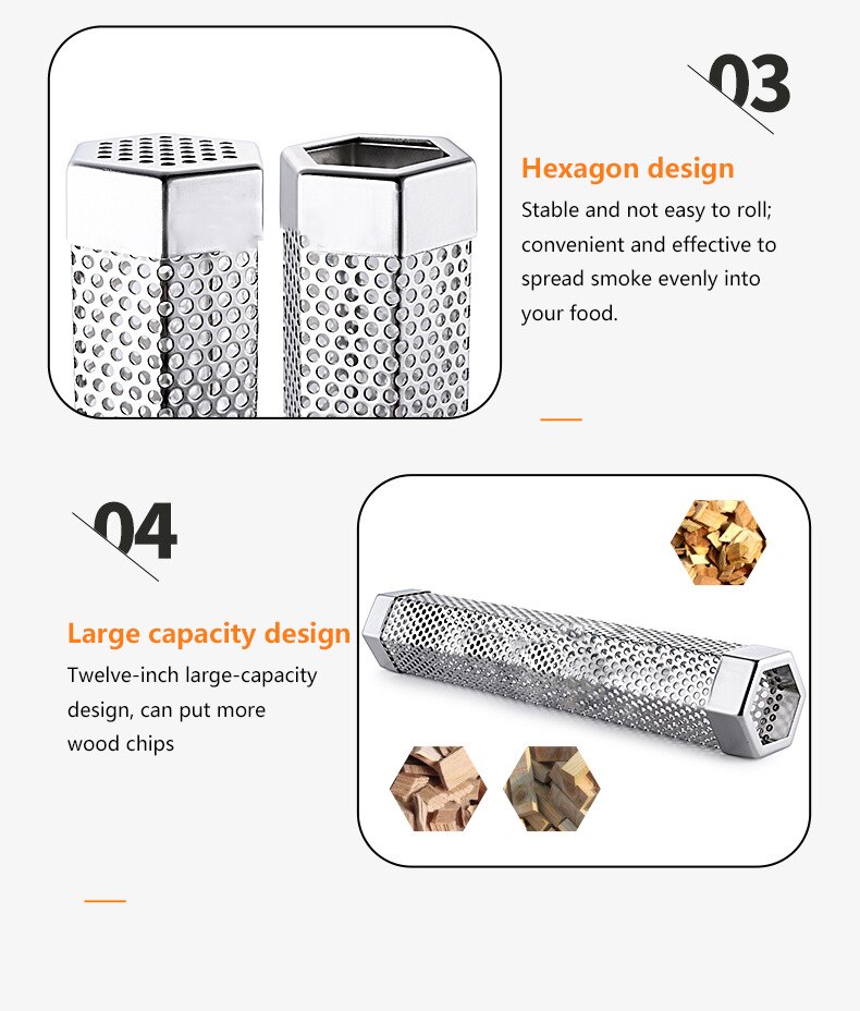 Hout Chip Roker Doos Voor Grill Rvs Gat Koud Rook Generator Custom Doos Bbq Grill Mat Q Bakken Accessoires