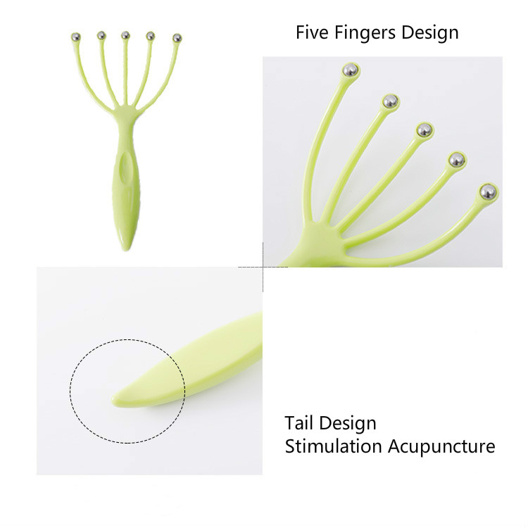 Hand-Held Head Massager Scalp Massager Staal Bal Hoofd Massager Ontspanning Vijf Vinger Massage Tool Voor Hoofd