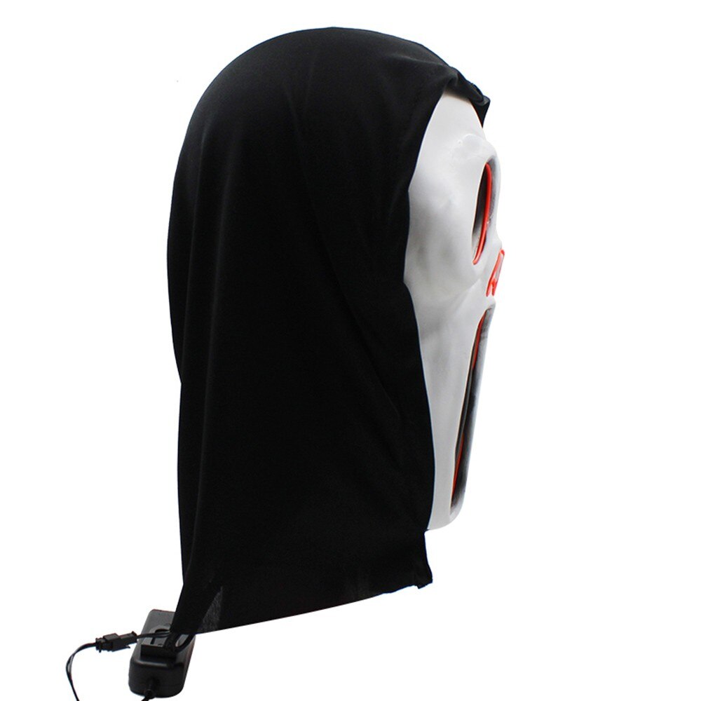 Portable Halloween Horror Mask Haunted House Bar Party Pretend Latex Mask Devil Skeleton Decorative Mask Glowing