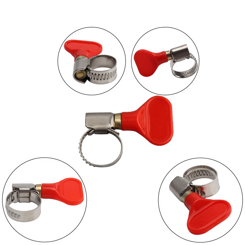 4pcs/lot,Butterfly Stainless Steel Mini Pipe Clamp Hose Clamps Clip Fit 10mm O.D ~ 16mm O.D Tubing