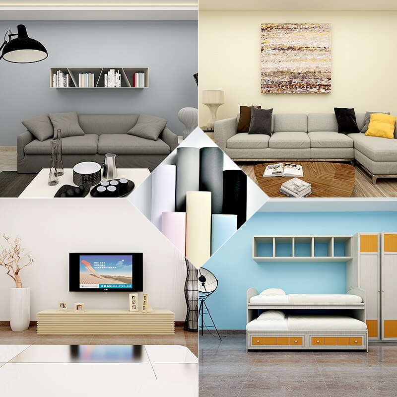 60CM*5M Solid Matte PVC Vinyl Self Adhesive Wallpaper Sticker For Walls DIY Waterproof Wall Sticker Home Decor Films PVC Sticker