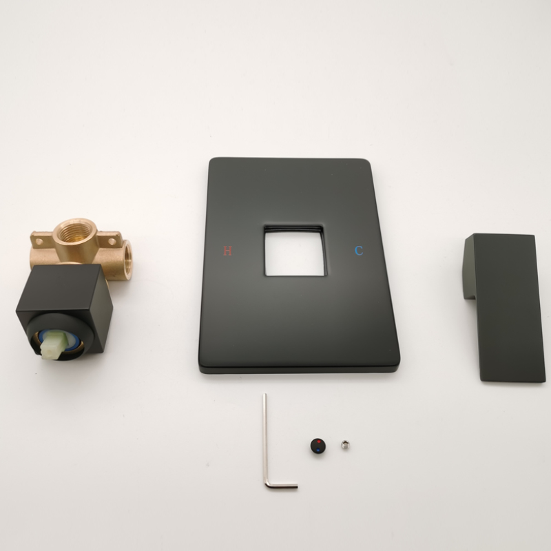 Matt Black Ultra Thin Square 8 Inch 304 Stainless Steel or ABS Top Shower Concealed In Wall Head Shower Set System