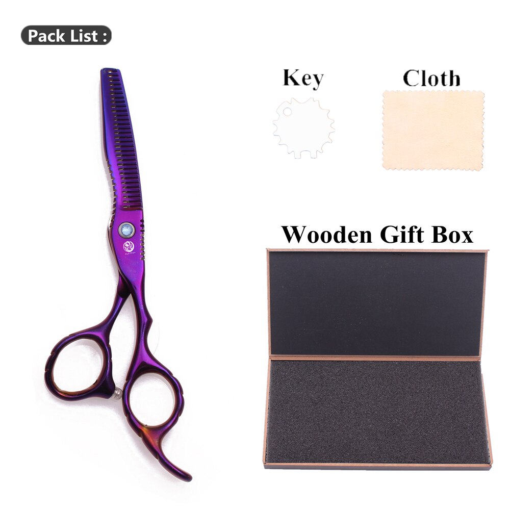 Purple Dragon 6" JP Steel Hairdresser Set Haircut Thinning Shears Hair Cutting Scissors Barber Scissors 1011# Gold