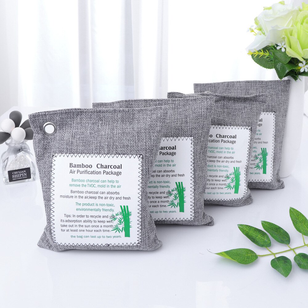 10Pcs 100g Bamboo Charcoal Odor Absorber Car Air Purification Package Activated Carbon Air Freshener Bags Grey