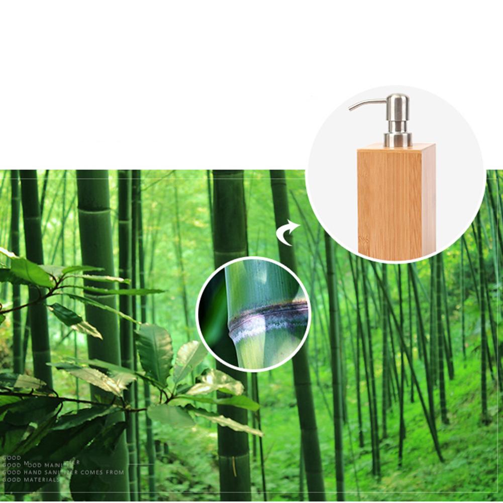 Natural Bambooe Shampoo Shower Bottle Liquid kitchen Soap Dispenser Dish bottle Hand Sanatizer Dispenser Refillable for Bathroom
