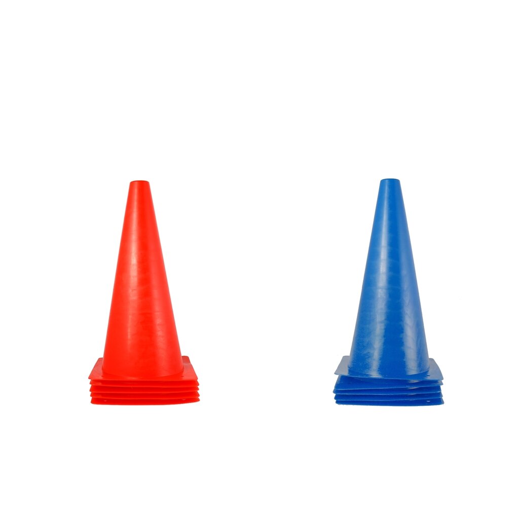 10 Stuks Trainning Kegel Sport Verkeer Voetbal Veld Marker Kegels Agility Parking Barrier Road Obstakel Blauw + Rood