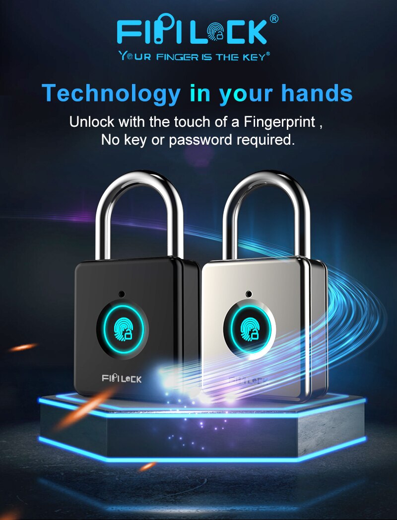 Smart Lock Keyless Fingerprint Lock Anti-Theft Security Padlock Door Luggage Case Bag Lock cerradura inteligente