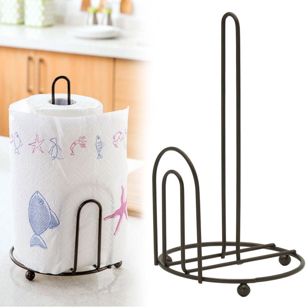 Iron Stand Desktop Paper Weighted Tissue Boxes Kitchen Napkin Holder Serviette Dispenser