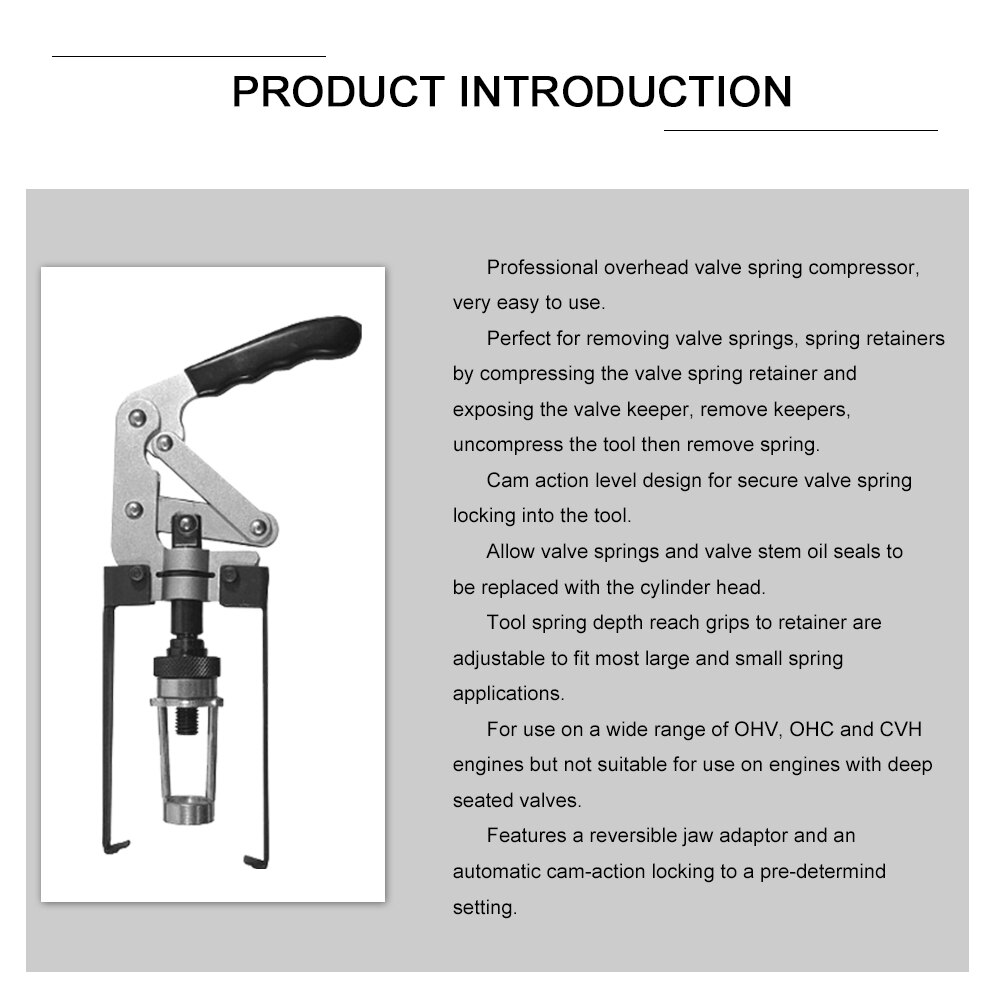 Overhead Valve Spring Compressor Removal Tool For OHV OHC CHV Engines Seal Keeper Replacement Engines Spring Compressor