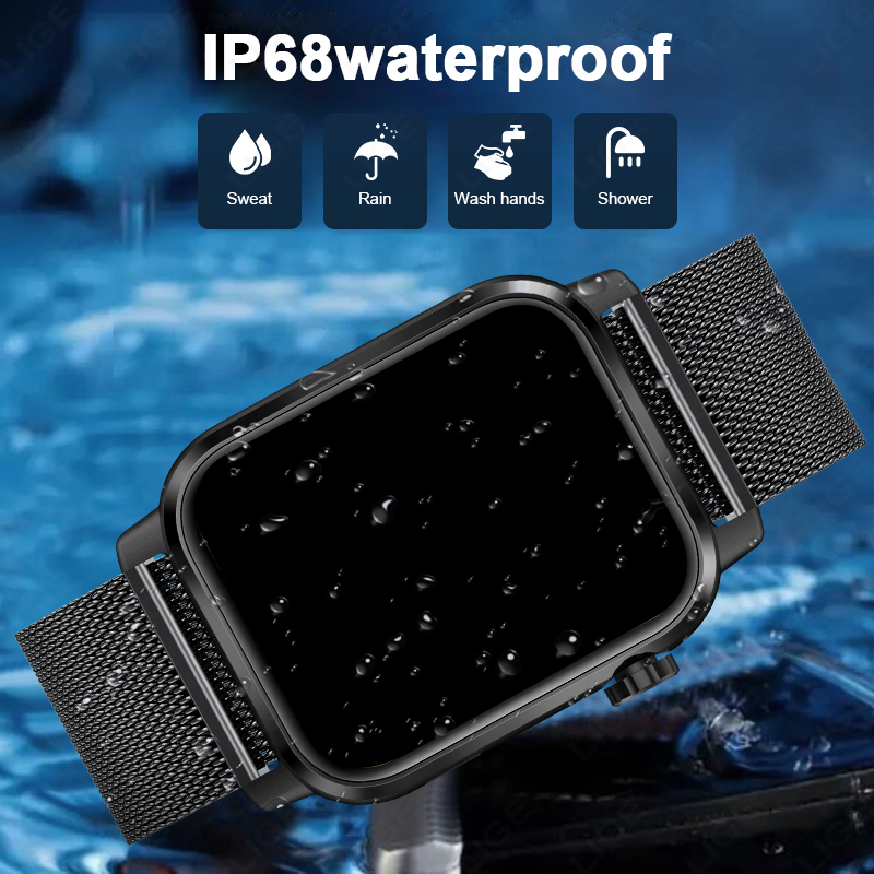 60Hz wysoki pędzel inteligentny zegarek mężczyzna połączenie Bluetooth sportowy naganiacz zwierza zdatność IP68 wodoodporna bransoletka damski Smartwatch dla androida IOS