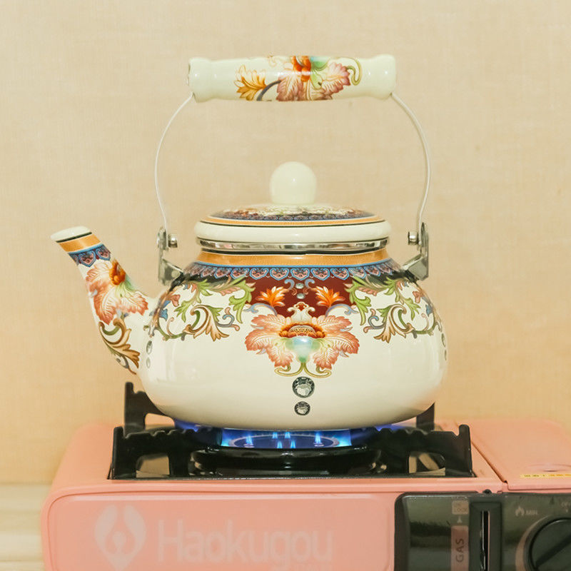 2.5 liter emalj tekanna vattenkokare tekanna kanna vattenkokare tekanna hem gas gas induktion spis emalj kruka visslande vattenkokare vatten karaff