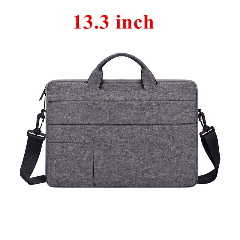 Portable Hand Office Notebook Laptop Bag For Men Women Briefcase Waterproof Pocket Case Computer Shoulder Handbag 13 14 15.6 PC: Dark Gray 13.3 inch