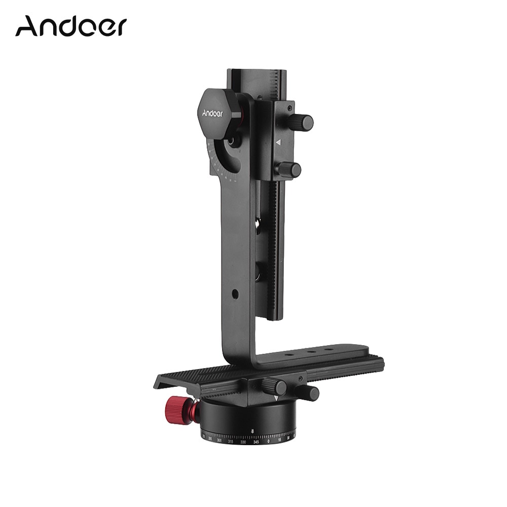 Andoer 720 Degree Panoramic Head 360 Swivel Indexing Rotator + 2 Way Rail Slider + L Bracket Kit for Canon DSLR ILDC Camera