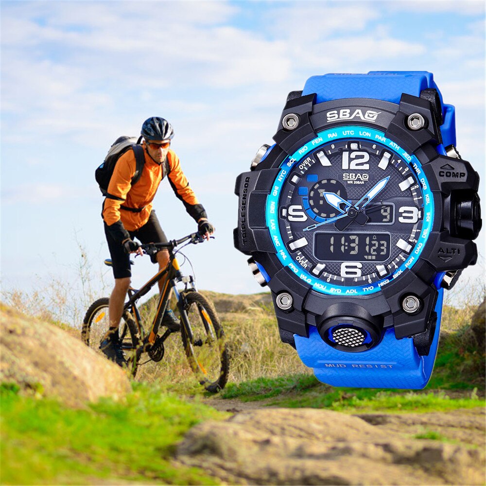 Luxury Electronic Watch Men LED Digital Outdoor Sports 3Bar Waterproof Multi-Function Наручные часы Sports Shock Wrist Watches