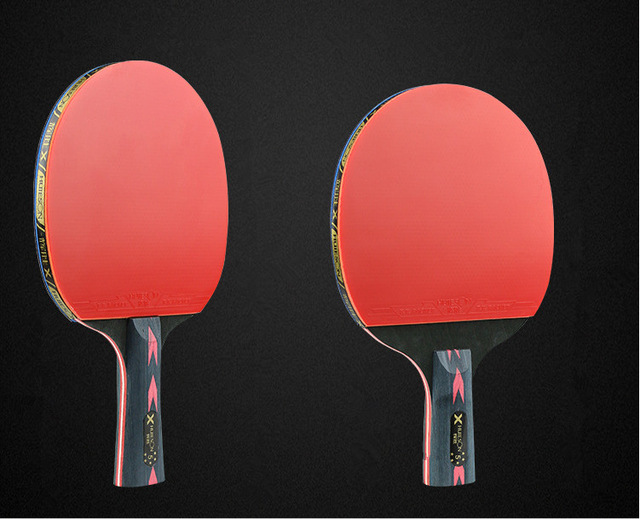 Conjunto de raqueta de tenis de mesa de carbono de 5 estrellas mejorado 2 uds, palo de Paddle de Ping Pong ligero y potente con buen Control: Rojo