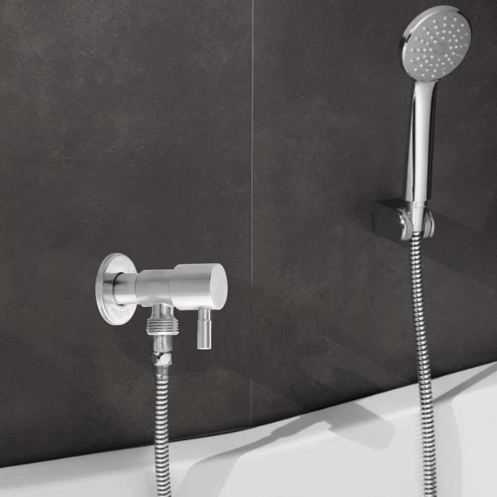 Faucet Triangle Valve 304 Stainless Steel Modern Quarter Turn Angle Valve Inlet Water Stop Valve Lead Free