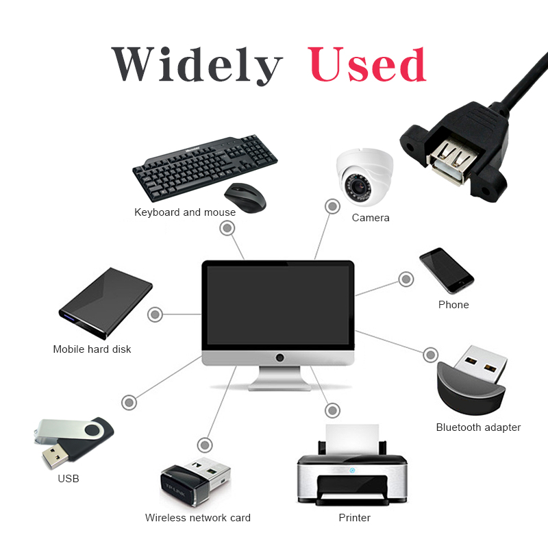 USB 2.0 Extension Cord With Ear usb Cables Male to Female Wire Extend For PC Laptop Projector Mouse Keyboard USB cable Extender