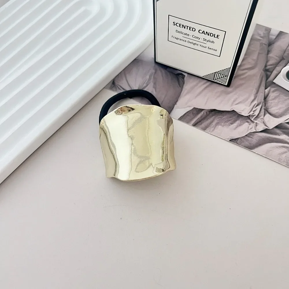 Retro Metalen Onregelmatige Gouden Haartouw Voor Vrouwen Hoogwaardige Elegante Geometrie Elastische Handgemaakte Haarband Mode GirlHeaddress: GRIJS