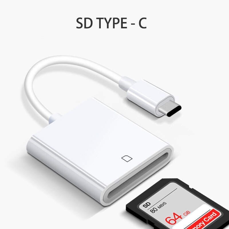 Lector de tarjetas USB-C a SD, dispositivo de lectura de línea, USB 3,1, TYPE-C