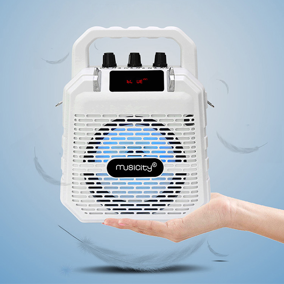 Itechor Kinderen Portable Bluetooth Speaker Draadloze Luidspreker Mini Karaoke Machine Karaoke Spelers Home Audio & Video-Wit