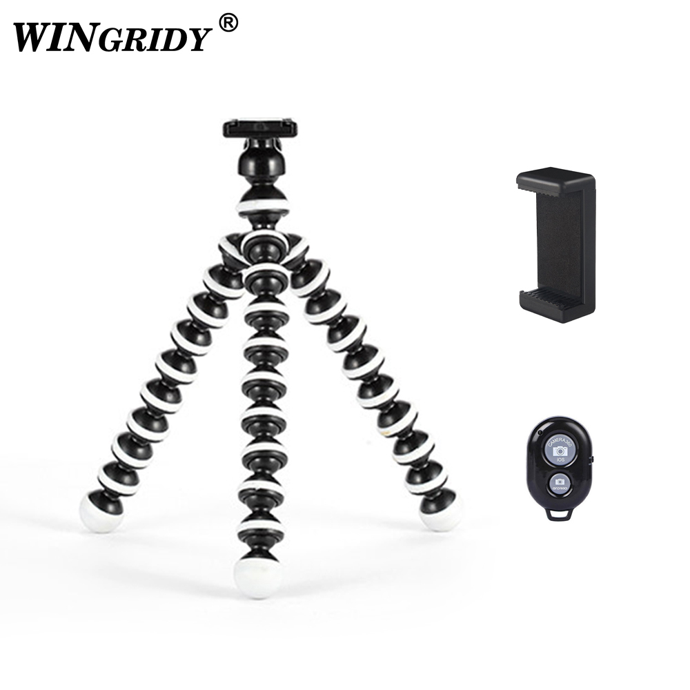 Mini Octopus Tripod Holder Universal Smartphone Sports Camera Stand With Clip Mobile Phone Tripod Gorillapod For iPhone Huawei: add E clip Remote