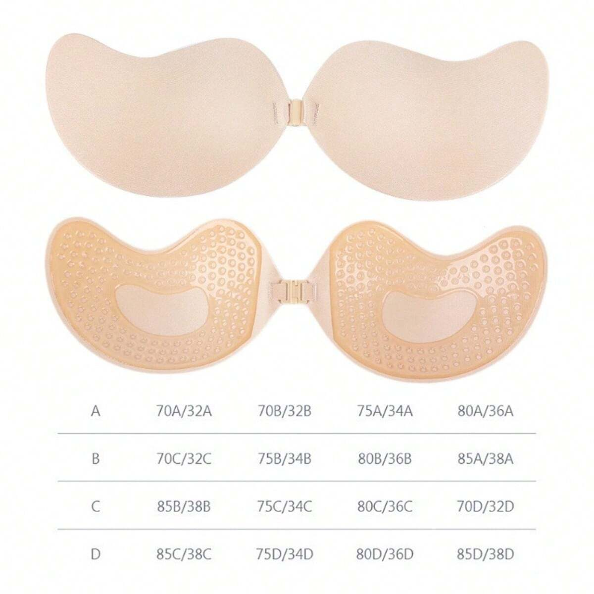 FINETOO, 1 par de ropa interior Invisible para mujer, parche para el pecho nubra, sujetador de copa de Mango hipoalergénico de Color de remolque, silicona que no se cae fino