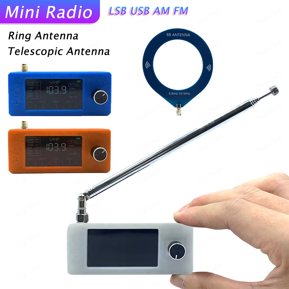 SI4732 0,5-108 mhz All Band Radio-ontvanger Scherm HF SW MW VHF Draagbare Mini Radio Ring Telescopische Antenne Radio LSB USB AM FM