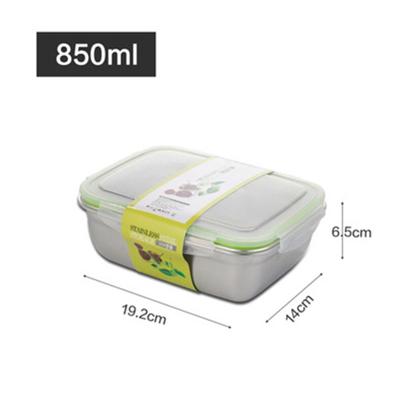 304 Stainlesss Steel Lunch Box Containers Food Preservation Leak Proof Aldult Lunch Box Food Storage Container Bento Box For Kid: 850ml
