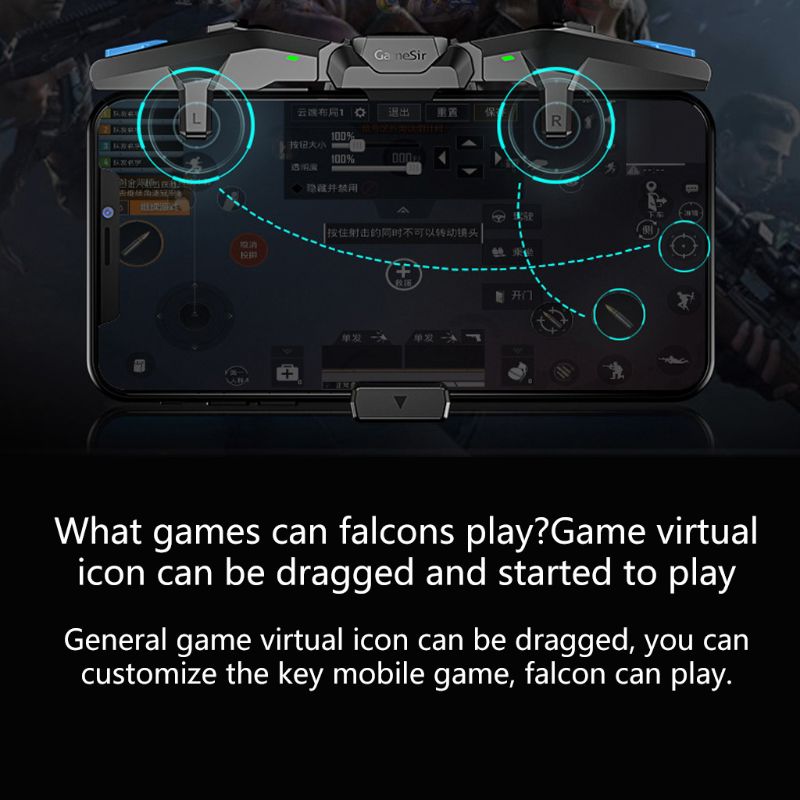 Game Sir F4 Falcon Mobile Gaming Controller Plug and Play for i-OS / A-ndroid No Need Bluetooth APP Zero latency COD PUB