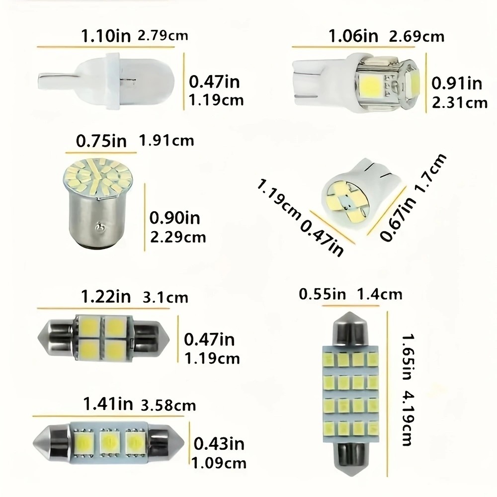 42szt. 6000K 12V biały Combo doprowadziło samochód światło żarówki zestaw: Wewnętrzne oświetlenie mapy, oświetlenie kopuły, oświetlenie wnętrza samochodu dla jaśniejszej jazdy