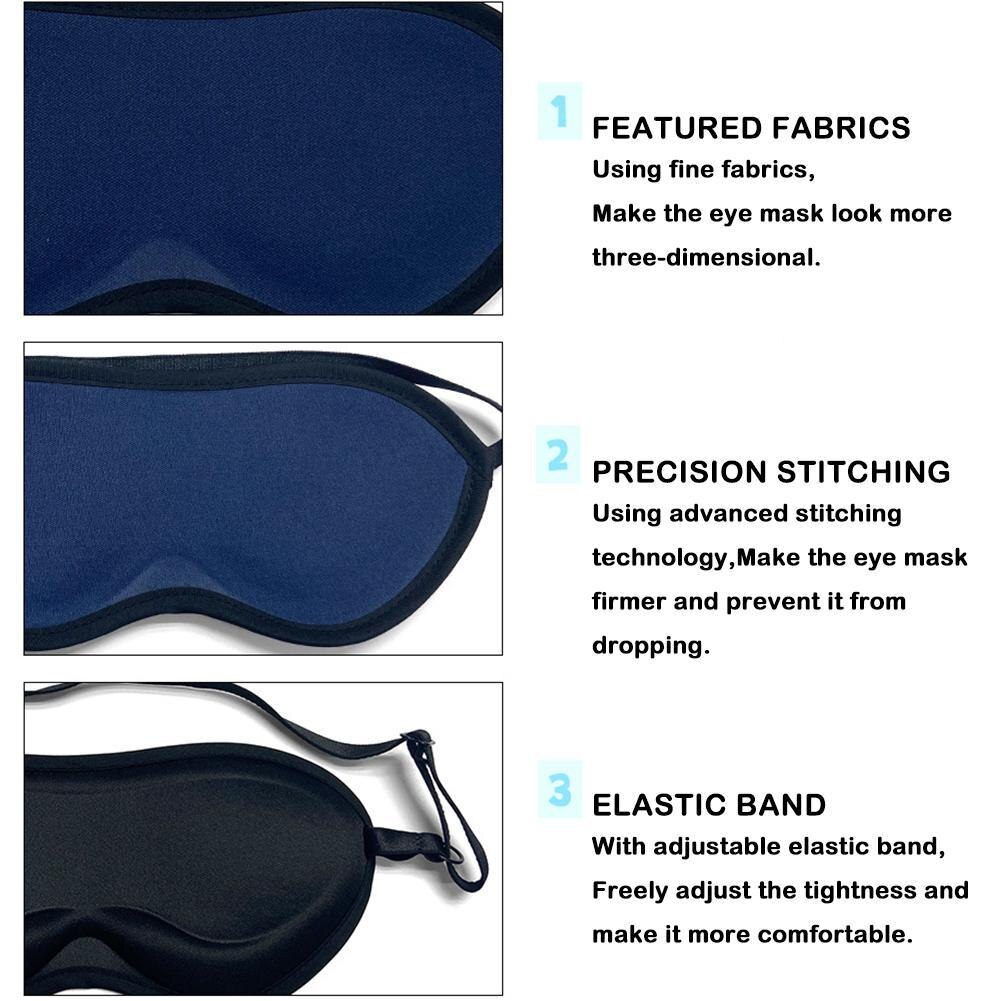 3D Schlaf Maske Block Heraus Licht Weich Gepolsterte Schlaf Maske Für Augen Auge Schatten Augenbinde Schlafen Einstellbare Gesicht Maske Augenklappe