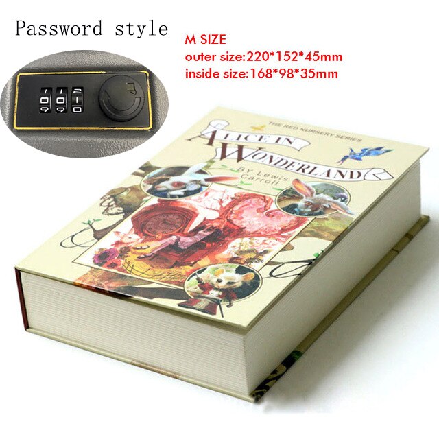 Caja de seguridad oculta tipo libro, Libro Secreto de , simulación de Metal y acero, estilo clásico, tamaño M: Alice-Size M