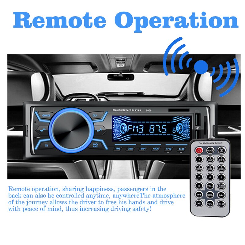 Samochodowy odtwarzacz MP3 Bluetooth 1 hałas radio samochodowe MP3/WMA/WAV obsługa radia FM szybkie ładowanie 12V podwójna obsługa USB USB/TF/AUX w