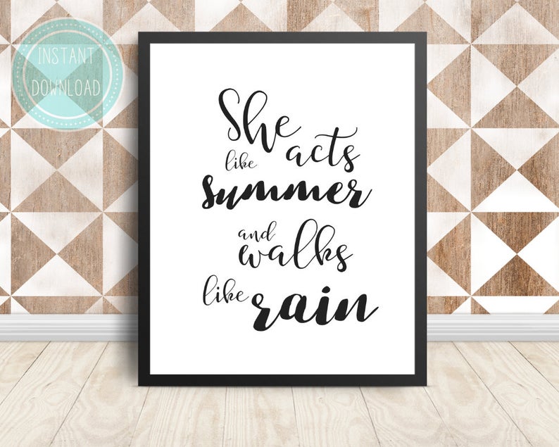 Drops of Jupiter lyric printable art