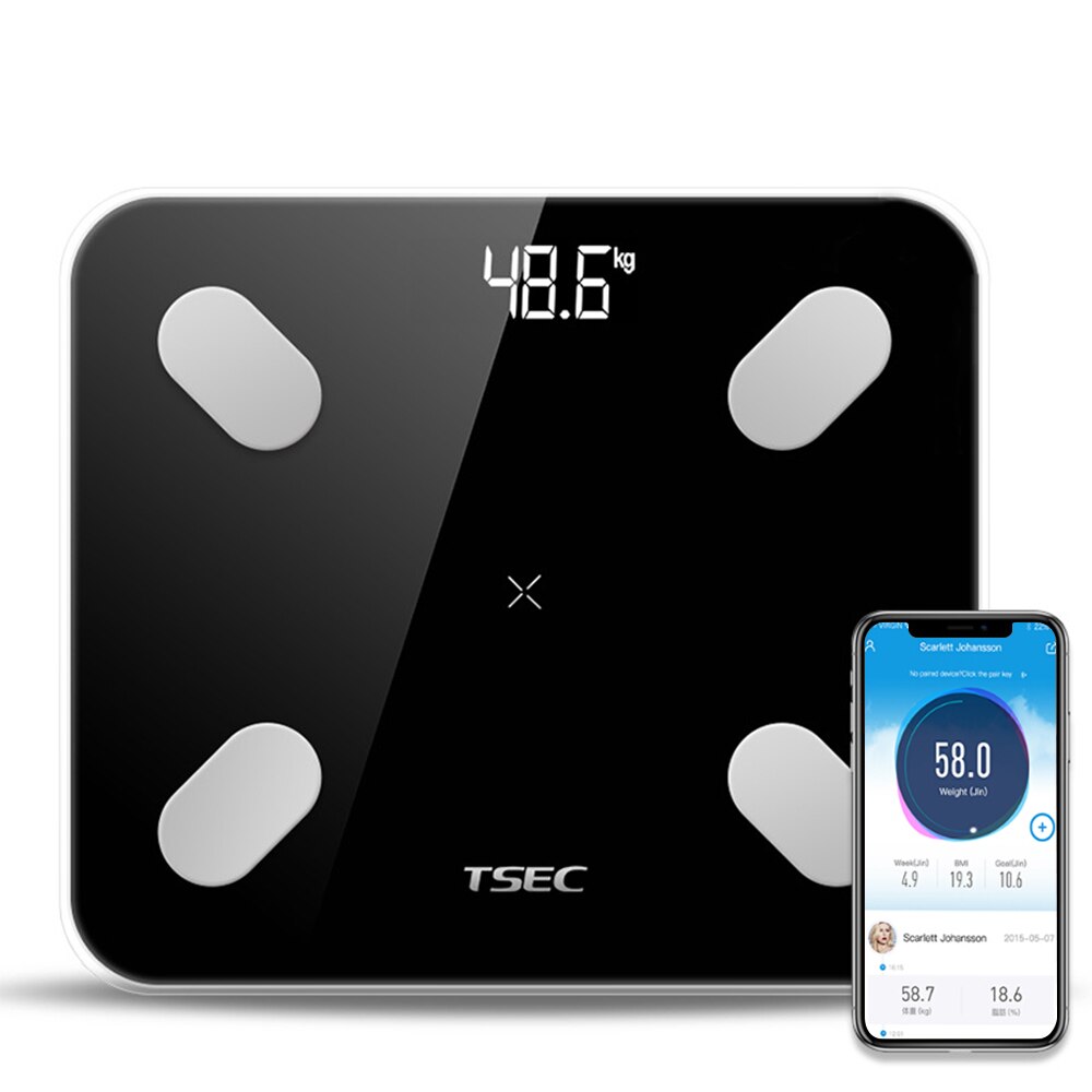 Digital Smart Body Fat Weight Scale Smart Touch Weight Scales LCD App Control Track Body Weight BMI Fat Water Calories Muscle: Default Title