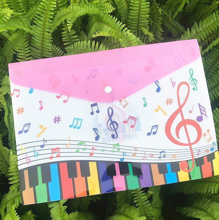 1 Pcs Cute A4 Music Theme Piano Instruments Document Bags Examination File Holder Student Storage Organizer Stationery