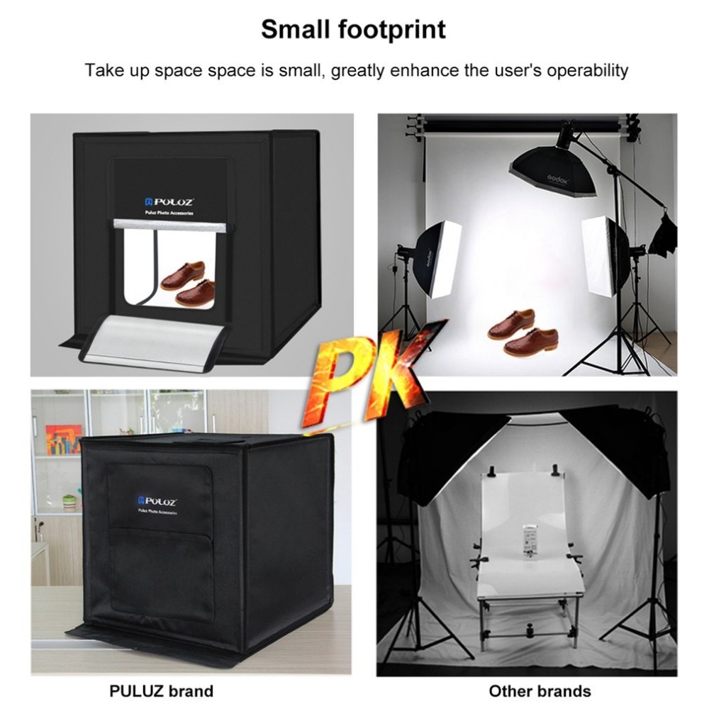 Caja de luz para fotografía de 40x40cm, caja de luz para estudio de fotografía, caja de luz plegable, iluminación LED para fotografía, Kit de caja de tienda para grabación en estudio