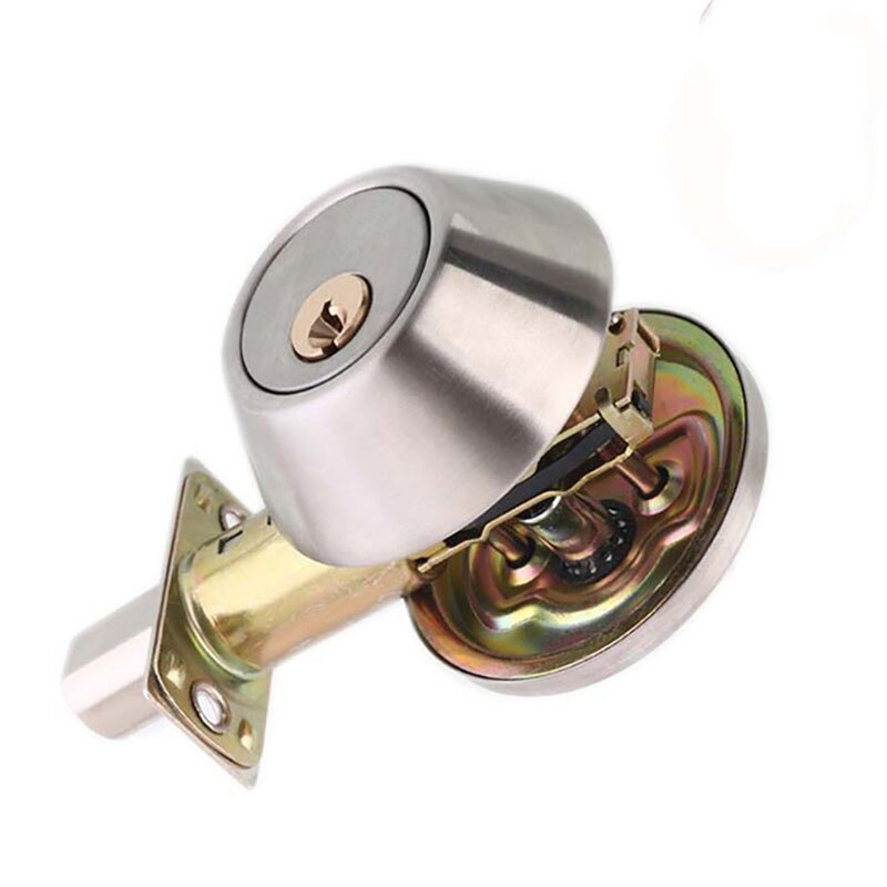 Home Door Locking Security Single Cylinder Deadbolt Lock Silver Tone