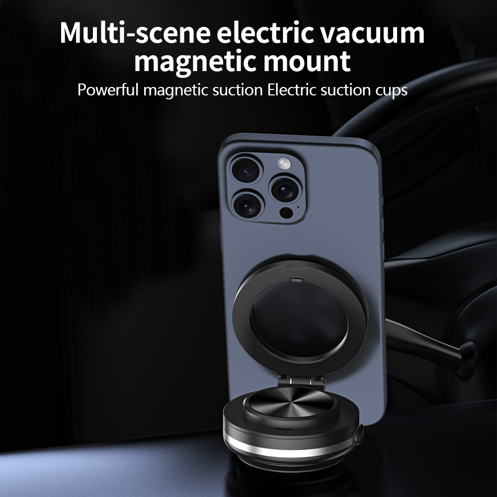 Uchwyt magnetyczny na telefon samochodowy 360° ° Obrotowy silny magnes z adsorpcją próżniową do iPhone'a 12, 13, 14, 15, 16 Pro Max