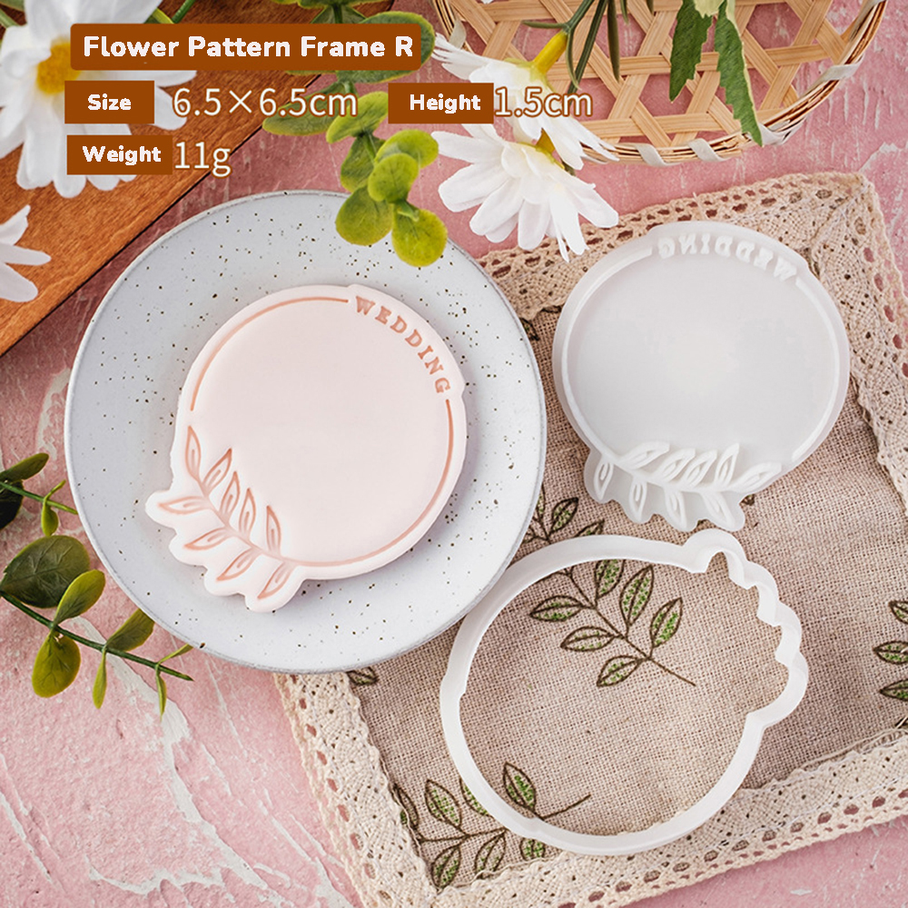 Pattern Blessing Cookie Mold Wedding Birthday Cake Cutting Mold DIY Baking Tool: Clear